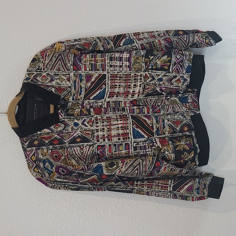 Retro August Silk abstract silk windbreaker jacket medium - Picture 1 of 12